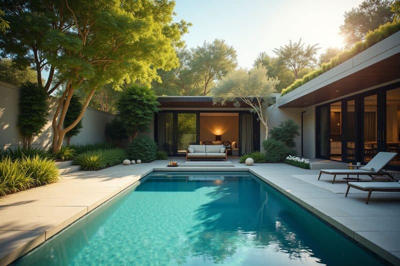 17 Garten mit Pool gestalten Ideen