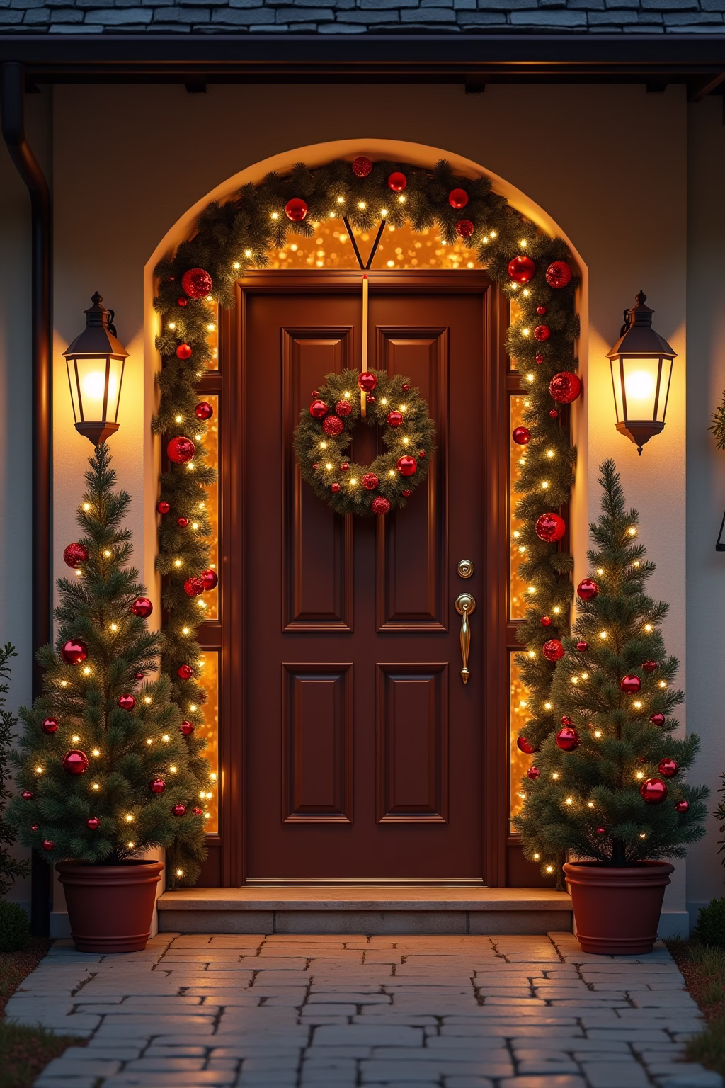 hauseingang aussen dekorieren outline 1