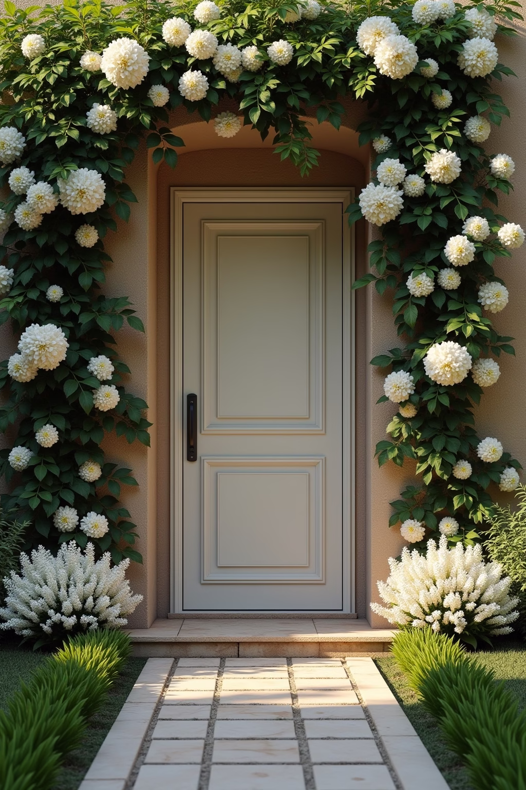 hauseingang aussen dekorieren outline 3