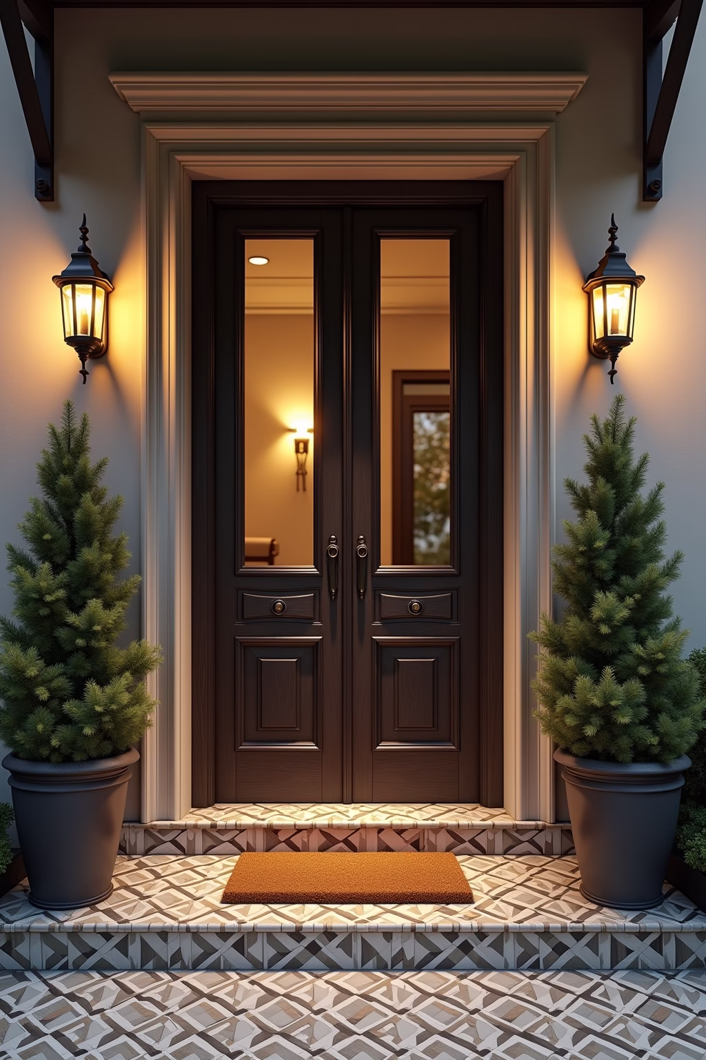 hauseingang aussen dekorieren outline 7