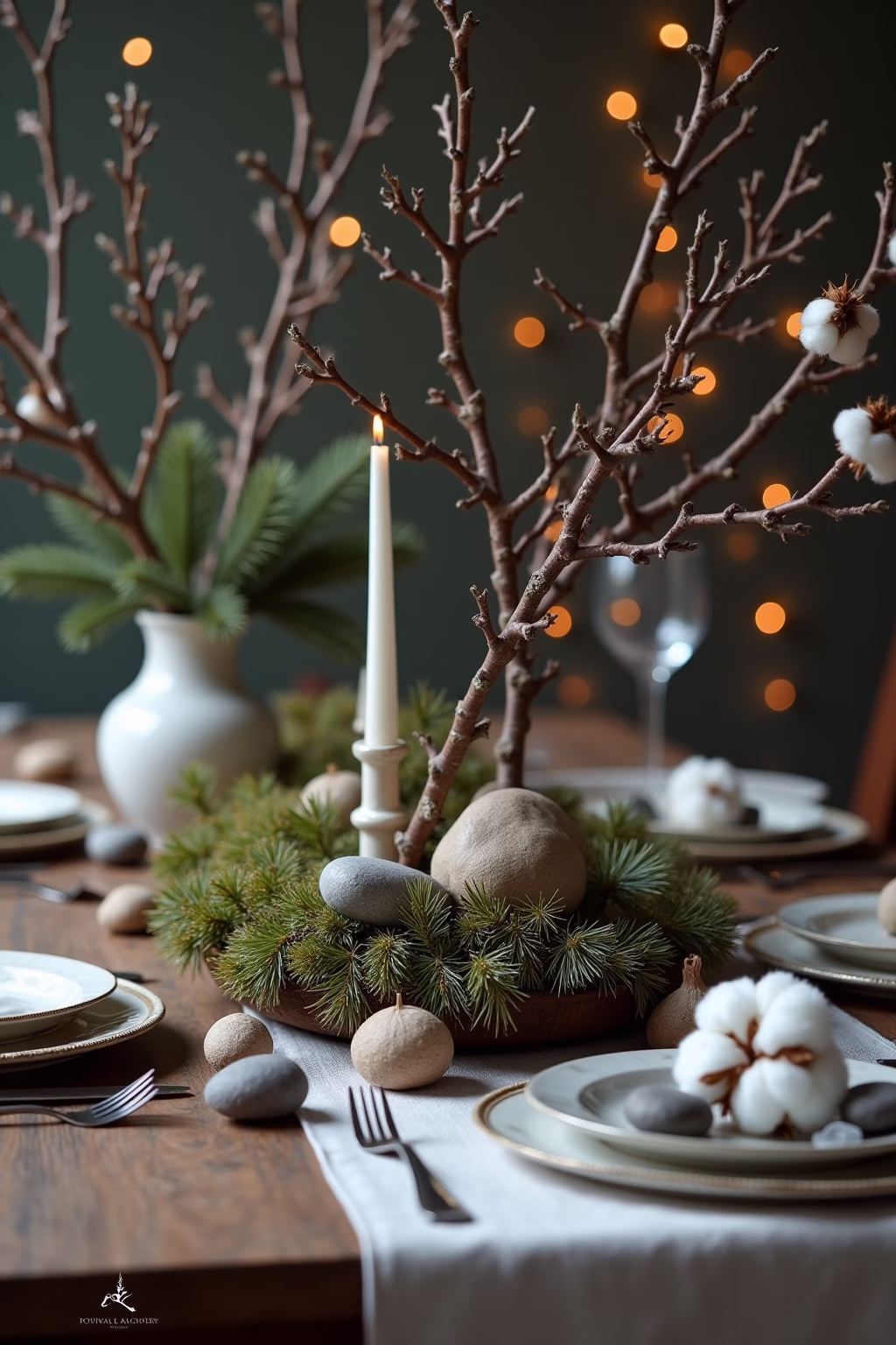 januar dekoration tisch outline 3