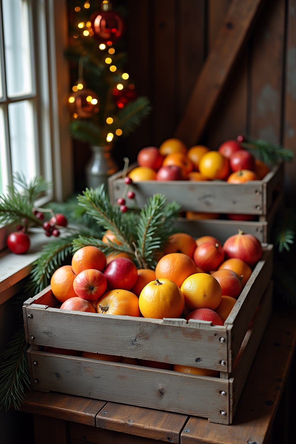 obstkisten deko weihnachten outline 2