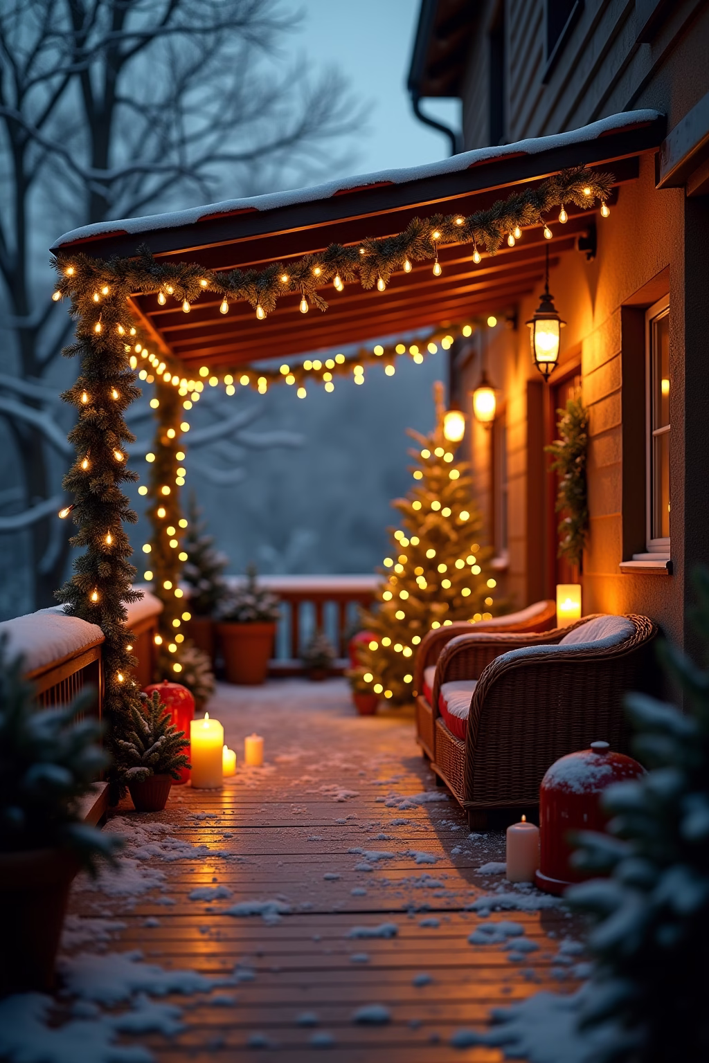 terrasse weihnachtlich dekorieren outline 1