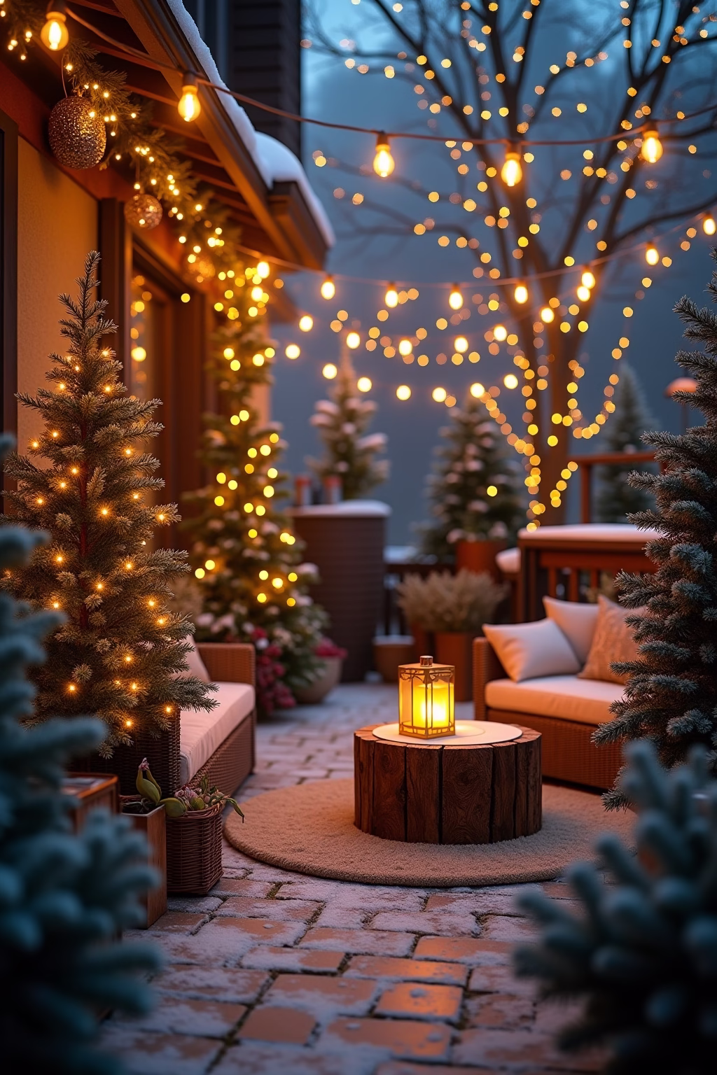 terrasse weihnachtlich dekorieren outline 5