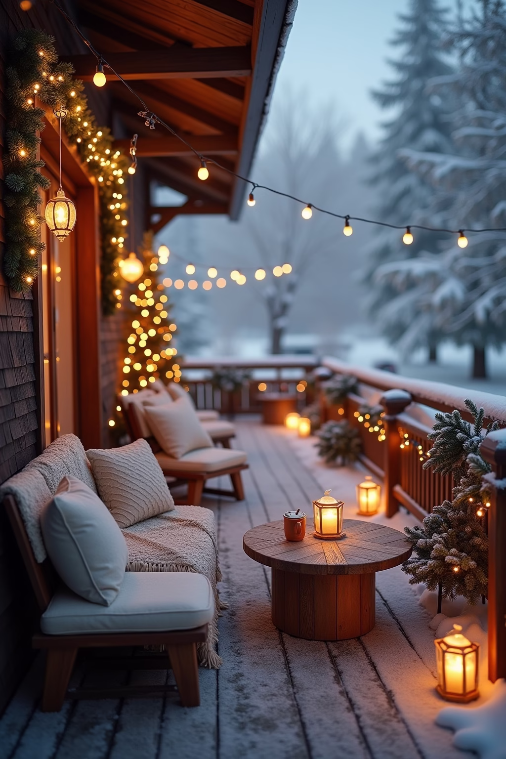 terrasse weihnachtlich dekorieren outline 8