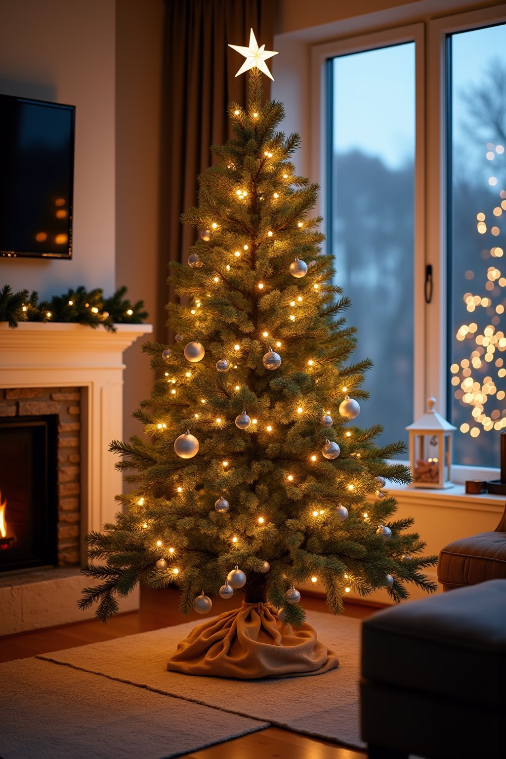 weihnachtsbaum dekoration modern outline 1