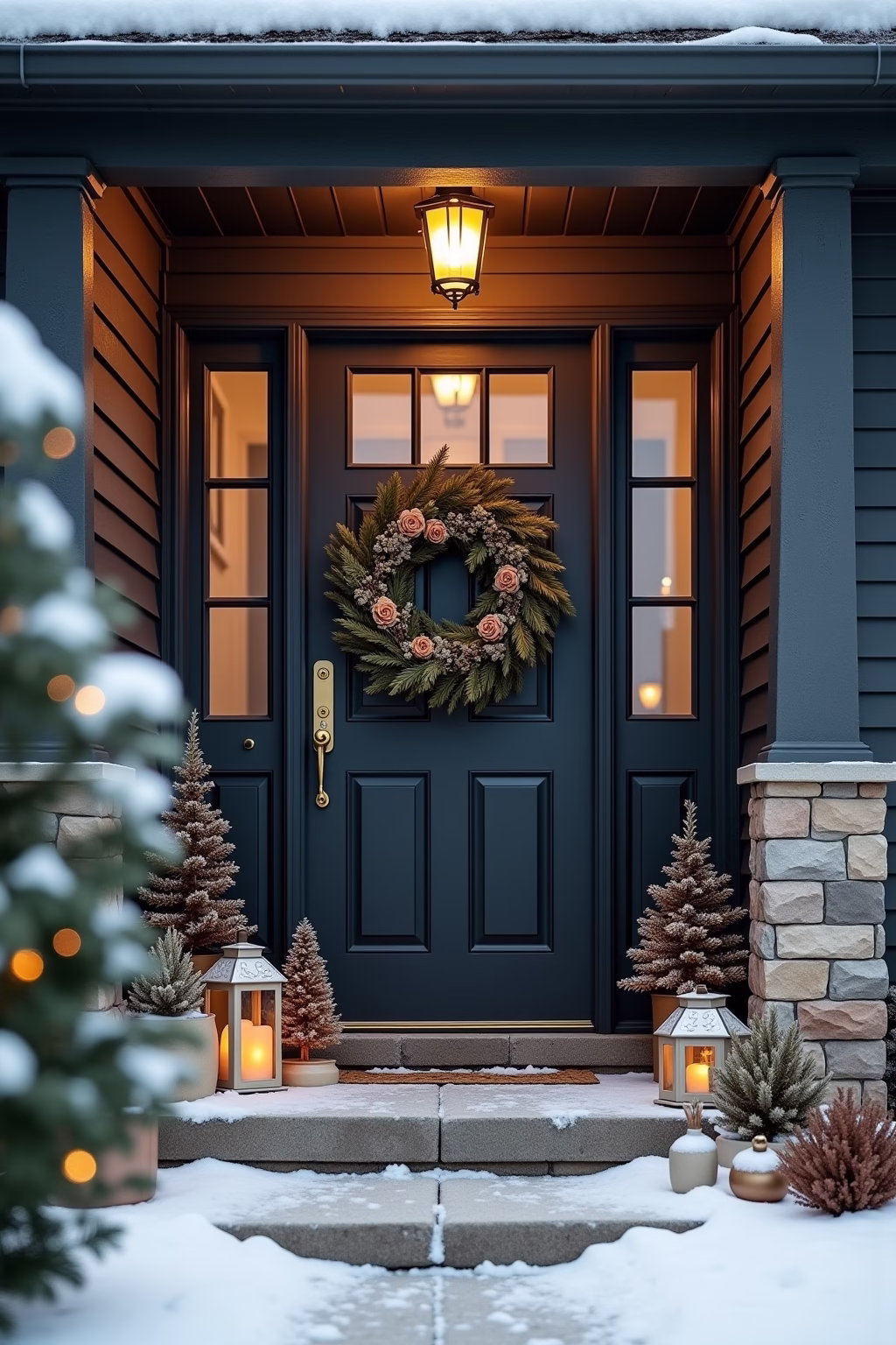 winter deko hauseingang outline 1