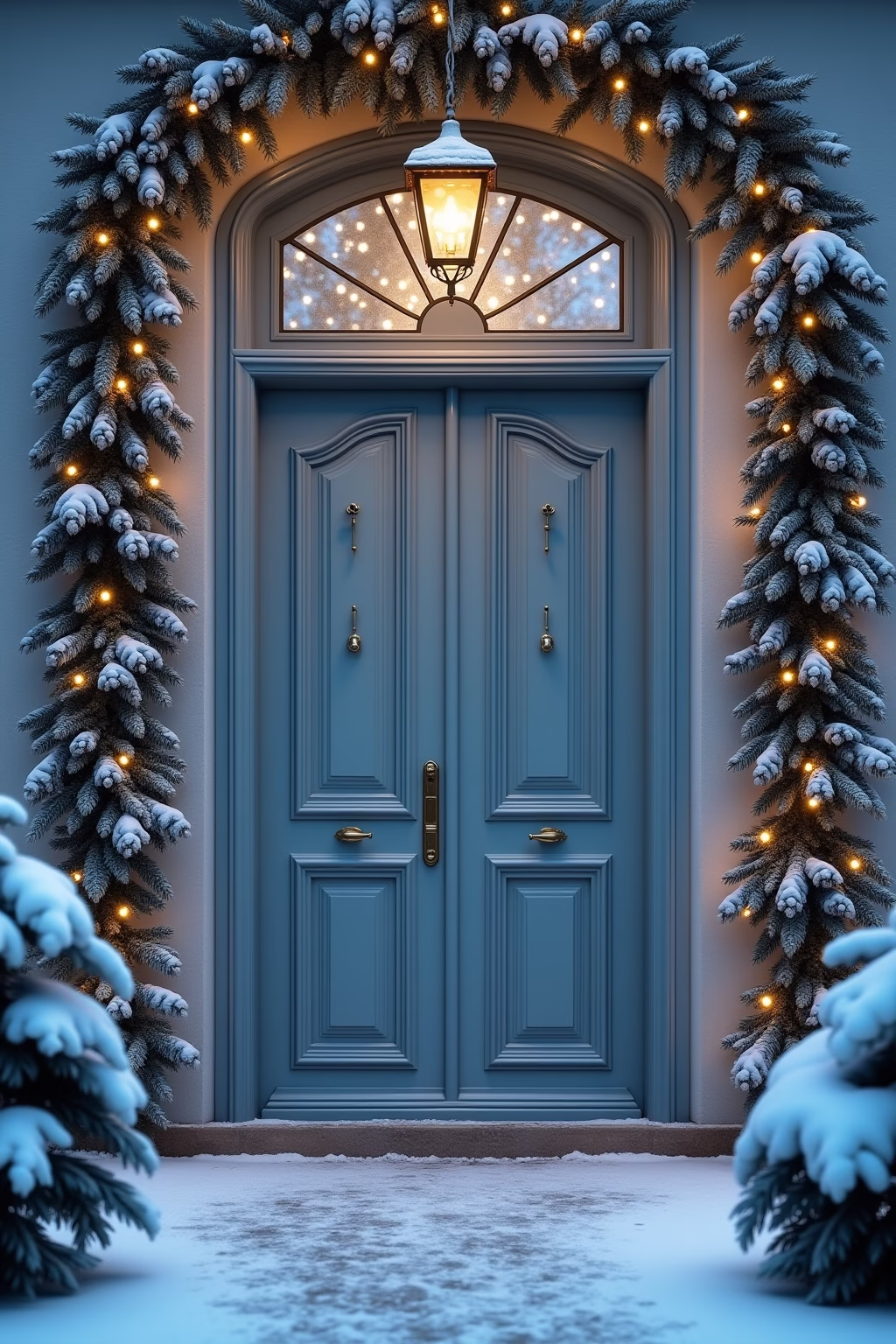 winter deko hauseingang outline 5