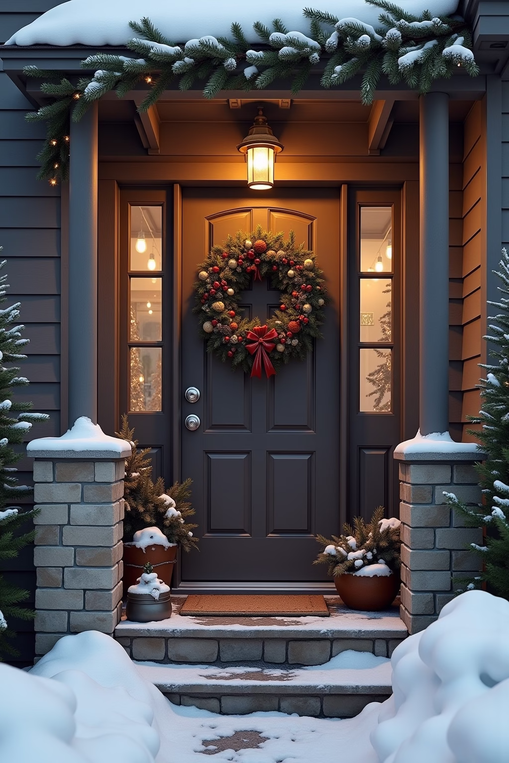 winter deko hauseingang outline 6