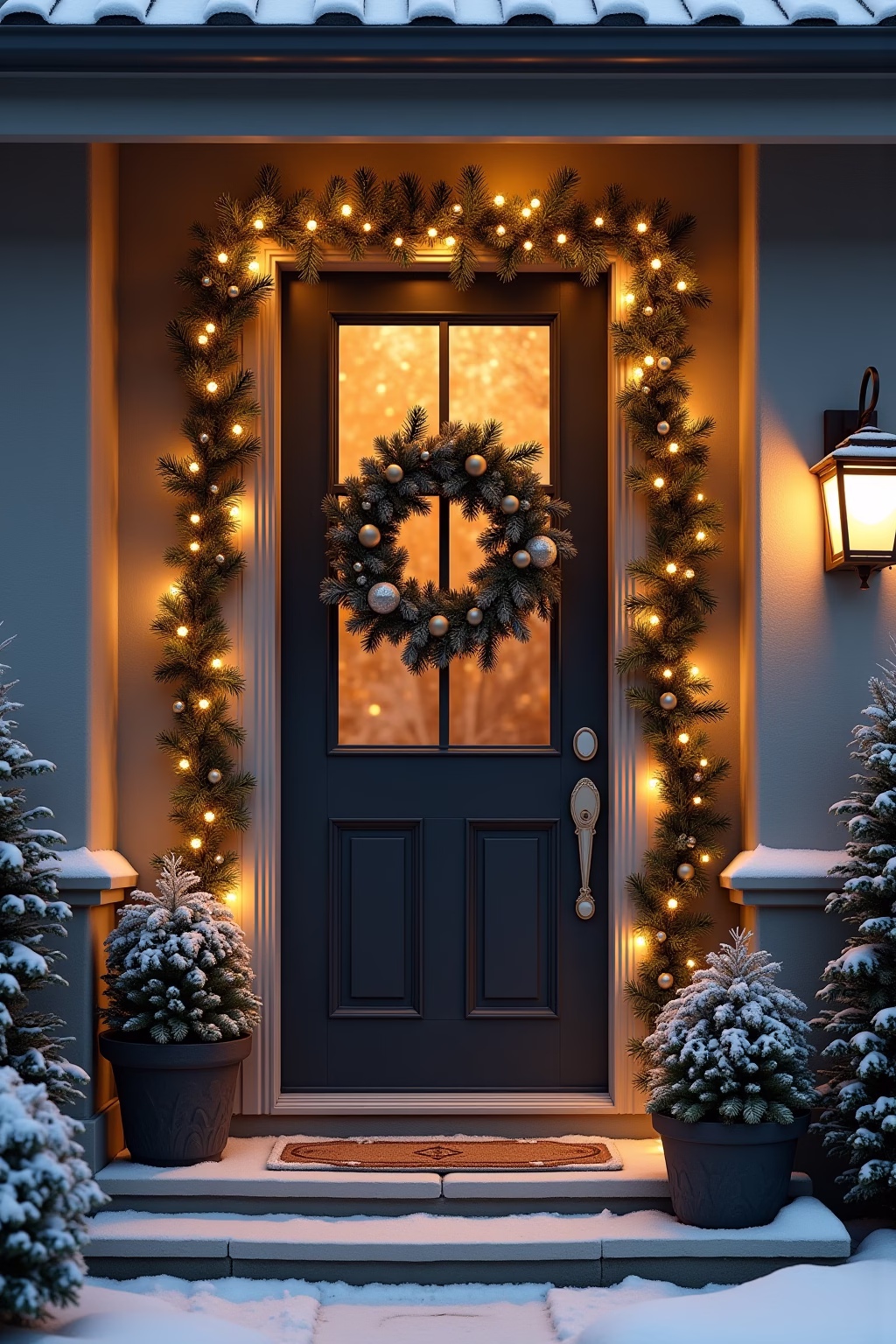 winter deko hauseingang outline 8